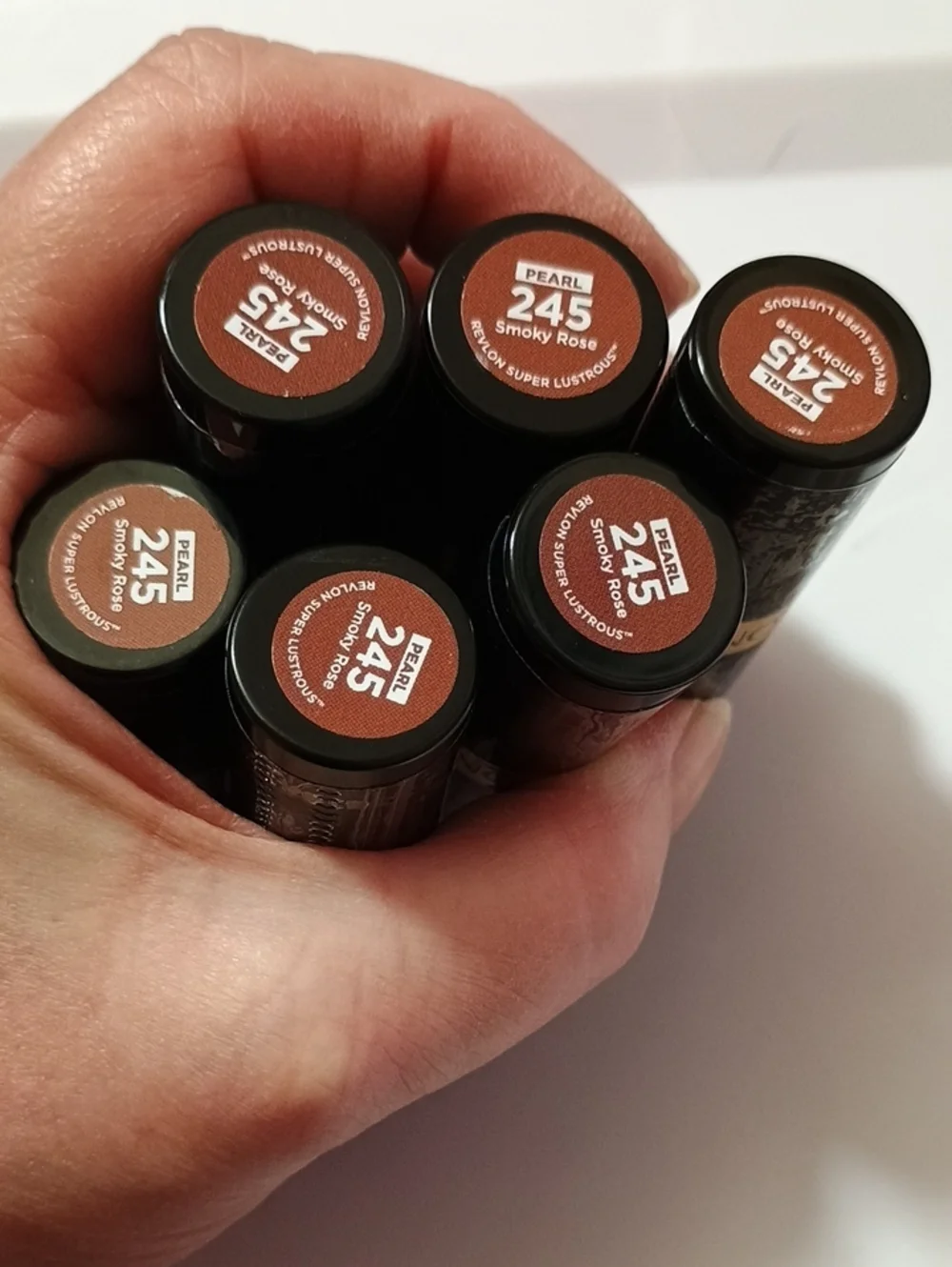 6 x Revlon Super Lustrous Pearl Lipstick, Creamy Formula, 245 Smoky Rose